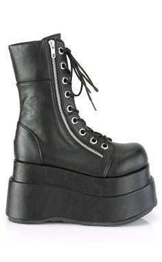 BEAR-265 Vegan Platform Boots-Demonia-Tragic Beautiful Thick Sole Boots, Hologram Shoes, Emo Boots, Demonia Boots, Alternative Shoes, Demonia Shoes, Goth Boots, Platform Heels Boots, Sole Boots