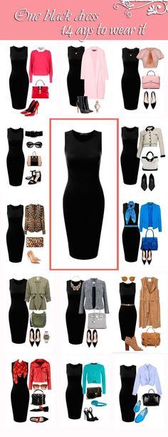 Mode Over 50, Wear Black Dresses, Fashion Capsule Wardrobe, Black Dress Outfits, Clothes And Shoes, Fashion Capsule, Fashion Hacks Clothes, Work Attire, Mode Inspiration