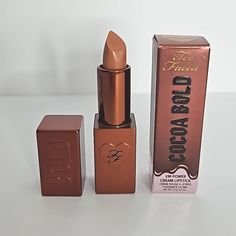 Too Faced Cocoa Bold Em-Power Cream Lipstick Buttercream New With Box Warm Apricot Nude Never Used Never Swatched Cream Lipstick, Too Faced Makeup, Box Color, Too Faced, Makeup Lipstick, Womens Makeup, Apricot, Butter Cream, Cocoa