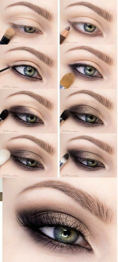 Smokey Eyes Tutorial, Green Eyes Pop, Smoky Eye Makeup Tutorial, Smokey Eye Makeup Look, Alat Makeup, Make Up Tutorials, Smokey Eye Tutorial, Smokey Eye Makeup Tutorial, Smoky Eyes