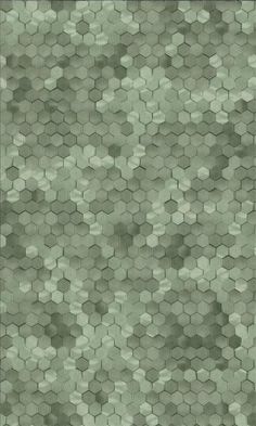 an abstract green background with hexagonal tiles in shades of light and dark grey