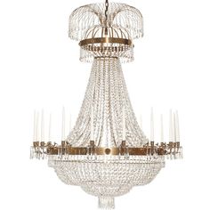 a large crystal chandelier hanging from the ceiling