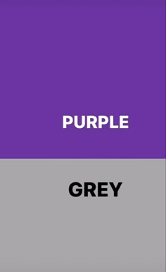 the words purple and grey are in different colors