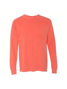 6.1 oz./yd (US), 10 oz/L yd (CA), 100% ring spun cotton, 20 singles. Garment-dyed soft ring spun fabric. Relaxed fit. Topstitched, classic width, collar. Twill taped neck and shoulders. Rib cuffs. Twill label.Garment-Dyed Heavyweight Long Sleeve T-Shirt (Bright Salmon) Coral Orange    Fabric   Non-Stretch  Men Clothing, size features are:Bust: ,Length: ,Sleeve Length: Red Salmon, Orange Fabric, Coral Orange, Men Clothing, Costume Design, Twill Tape, Comfort Colors, Long Sleeve T Shirt, Spun Cotton