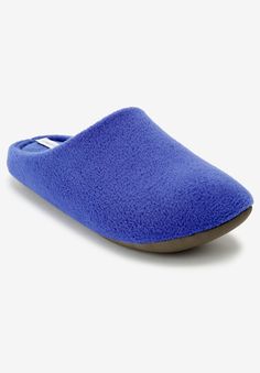 Item Number: 1039028  Slide on these fleece clog slippers for an instant dose of cozy comfort.    * Fleece upper with terry cloth lining   * Cushioned insole   * EVA outsole   * Machine washable  Cozy fleece clog slippers available in sizes M(6.5-7.5), L(8-9), XL(9.5-10.5), XXL(11-12) W Blue Slippers, London Gifts, Platinum Credit Card, Clog Slippers, Gift Card Number, Tunic Tank Tops, Swimsuits For All, Slide On, Special Birthday