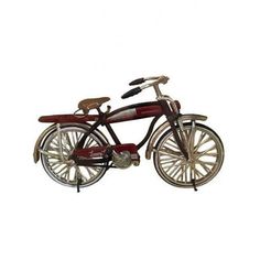 an old fashioned bicycle is on display against a white background with clippings to the side