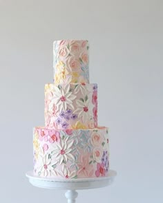 Summer Wedding Cakes, Floral Wedding Cake, Wedding Cakes With Flowers, Pretty Birthday Cakes, Cute Birthday Cakes, Wedding Cake Inspiration, Pastel Wedding, Cake Inspo, Floral Cake