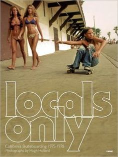 a book with the title locals only written in white on it and two women standing behind them