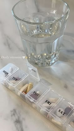 #cleangirl #cleangirlaesthetic #selfcare #selfcareaesthetic #skincare #healthy #greensmoothiegirl #greensmoothie #minimalist #white #water #medicine #supplements Pill Organizer, Honeymoon Travel, Vitamins & Supplements, Vegan Diet, Vitamin D, Probiotics