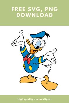 an image of donald duck from disney's free svg, png and dx