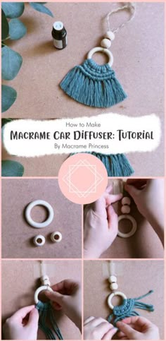 how to make macrame car diffuser necklace