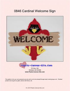 a welcome sign with an image of a bird on the front and back of it