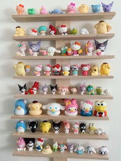 the shelves are filled with many different kinds of toys