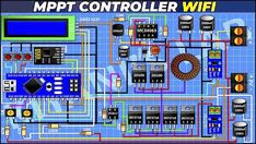 an image of a computer wiring diagram with the words mppt controller wifi on it