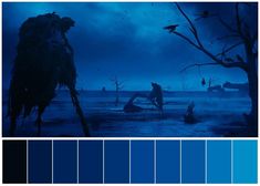 blue hues are used to create an eerie scene