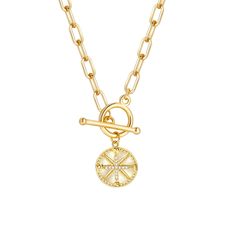 PRICES MAY VARY. Gold Paperclip Necklace - This Compass Paperclip Necklace is the perfect blend of classic and contemporary. It’s perfect for any occasion. A timeless piece, designed with cute pendants, crafted from premium 18K gold plated links for a luxurious yet playful look that will have you feeling elegant and fashion-forward. Toggle Paperclip Chain Necklace - Elevate your look and stand out from the crowd with these dazzling 18k gold plated paperclip chain necklace! Perfect to wear alone Elegant Yellow Gold Toggle Necklace With Paperclip Chain, Yellow Gold Toggle Necklace With Paperclip Chain, Classic Yellow Gold Paperclip Necklace, Yellow Gold Paperclip Necklace With Adjustable Chain, Elegant Gold-tone Charm Necklace With Paperclip Chain, Trendy Necklaces, Toggle Clasp, Cute Charms, Chain Link Necklace