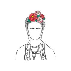 an image of a woman with flowers in her hair and necklaces on her head