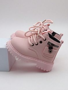 Fashionable Ombre & Retro Outdoor Single Pedal Chelsea Boots For Kids Pink         Baby Shoes, size features are:Bust: ,Length: ,Sleeve Length: Baby Pink Shoes, Botas Chelsea, Ombre Fashion, Mindfulness For Kids, Rose Bonbon, Pink Baby Girl, Crochet Baby Booties, Pink Collar