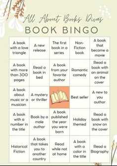 an all about books days book bingo game