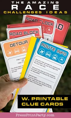 the amazing race challenges ideas w printable clue cards are fun for kids to play with