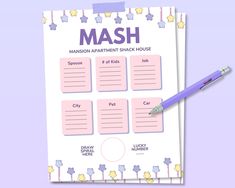 a printable mask activity sheet with a pencil next to it on a purple background