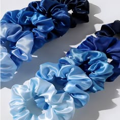 PRICES MAY VARY. Soft Elastic Satin Ties: The scrunchies feature soft elastic satin ties that provide a gentle hold without pulling or snagging your hair. The elastic material ensures a secure and comfortable fit for all-day wear without causing discomfort. Gentle Texture Minimizes Breakage: The gentle satin texture of these scrunchies helps minimize hair breakage and damage. By reducing friction and tension on the hair strands, these scrunchies promote healthier hair and prevent breakage, allow Scrunchies Business, Scrunchie Business, Cute Scrunchies, Blue Scrunchie, Blue Hair Accessories, Diy Hair Scrunchies, Hair Tie Accessories, Scrunchies Diy, Business Packaging Ideas