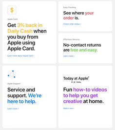 four different types of font and numbers on the same page, each with an ad for apple