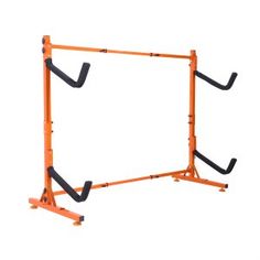 an orange and black gym equipment set