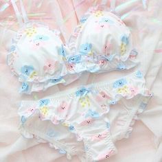 #ad Top Rated Cute Japanese Bra & Panties Set Wirefree Underwear Sleep Intimates Set Lolita, Fashion Bra Dr Mundo, Kawaii Cloud, Cute Bra, Floral Lingerie, Style Kawaii, Cute Bras, White Bras, Cute Lingerie, 80s Style