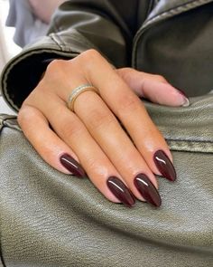 Plum nails, purple nails, red nails, cherry nails, long nails, almond shape nails, cherry red nails, brown nails Paznokcie Hello Kitty, Kutek Disney, Her Nails, Makijaż Smokey Eye, Brown Nails