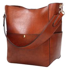 PRICES MAY VARY. Material:Soft Pu Leather, solid color, Not easy to fade. Soft, Delicate, Durable. Size:Outside Bag:9.84'L*12.2'H*6.3'W"/25*16*31CM, Internals Bag: 9.4"W x 8.7"H x 4.7"D. Practical Internal Structure:A main big compartment, roomy interanl has a detachable zipper pocket,with one buckle in both side. Three small pouches in the detachable pocket, two in a side, another zipper one in the other side. Keeping wallets, umbrella, iPad, mobile phones, planner, pens, coin purse and other d Leather Bucket Purse Template, Soft Leather Handbags Vintage, Womens Work Bag, Cheap Purses, Womens Handbag, Bucket Tote, Hobo Purse, Handbags Affordable, Stylish Top