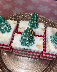 Candy cane stripe soap topped with a Christmas tree soap  Candy cane scented  Message me for custom requests Dessert Soap, Tree Soap, Handmade Soap Recipes, Holiday Soap, Soap Colorants, Soap Carving, Christmas Soap, Mini Soaps, Bellingham Wa