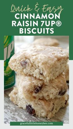 quick and easy cinnamon raisin - up biscuits are the perfect treat for breakfast or dessert