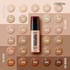 L'Oréal Infallible 24H Fresh Wear Tonos Loreal Infallible Foundation Shades, Loreal Paris Makeup, Designer Makeup, Loreal Infallible, Makeup Is Life, Maybelline Makeup