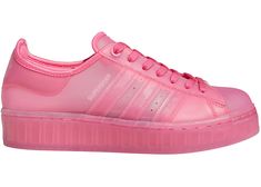 Buy and sell StockX Verified adidas shoes on StockX including the adidas Superstar Jelly Semi Solar Pink (W) and thousands of other sneakers with price data and release dates. Pink Footwear, Vintage Silhouette, Swag Shoes, Hot Sneakers, Jelly Sandals, Gym Shoes, Pink Adidas, Shoes Sneakers Adidas, Adidas Superstar Sneaker