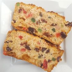 two pieces of bread on a white plate