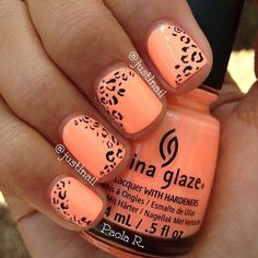 Nail Art Orange, Orange Nail Art, Orange Nail, Peach Nails