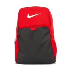 Nike Brasilia Training Backpack (Extra Large) University Red Separate Sleeve Stores Your Laptop External, Small-Item Pocket Offers Easily Accessible Storage Padded Back And Adjustable Shoulder Straps Side Pockets For Water Bottles Spacious Main Compartment Haul Loop 20"Hx13"Wx7"D 100% Polyester Spot Clean Item Is New With Tags Colors Can Vary Slightly Based On Device Display Quality, Screen Resolution And Lighting Conditions Nike Backpack, Nike Tennis Dress, Nike Accessories, Swim Shoes, Black Books, Kids Nike, Navy And Green, Black Backpack, Nike Air Jordan