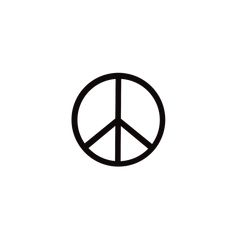 a black and white photo of a peace sign