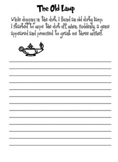 an old lamp worksheet for kids to learn how to read the text and write it