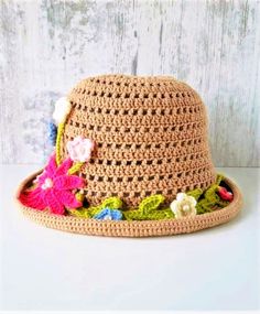 "Handmade Crochet: Primavera Hat Composition: 50% Cotton, 50% anti-pilling acrylic Size: All Age Groups Weight: approx 100g Attention! Size variations are available on this product. Fill our \"Add a Note\" form at checkout to inform us of your preference on this product. Do not hesitate to contact us for custom order request! Care Instruction *Do Not Bleach *Do Not Dry Clean *Do Not Iron *Only Hand Wash Eco-friendly, hypoallergenic and safe for children.  Please check out ELISA Handmade Store fo Sinamay Hats The Hat Hive, Spring Brown Knitted Hats, Brown Crochet Knitted Hat For Spring, Hand Knitted Adjustable Mini Hats For Spring, Adjustable Hand Knitted Mini Hats For Spring, Adjustable Hand-knitted Mini Hats For Spring, Spring Crochet Cloche Hat In One Size, Beige Crochet Cap Hat, Spring Crochet Adjustable Cloche Hat