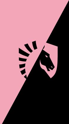 a black and pink background with an animal's head in the center on top of it