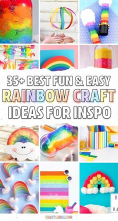 rainbow crafts for kids to make and decorate with the text, best fun & easy rainbow craft ideas for inspo