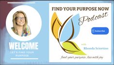 a blue and white business card with the words, find your purpose now