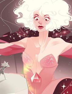 Pink Diamond Su, Diamond Steven Universe, Digital Portrait Art