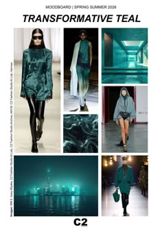 2026 Fashion Trends: Spring Summer Key Color Trends Revealed by WGSN and Coloro - C2 Fashion Studio Ss25 Trends, Teal Fashion, Fashion Trend Forecast, Free Fashion, Spring Fashion Trends