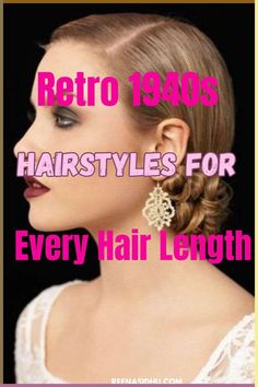 Explore 1940s hairstyles for every hair length, from short pin curls to long victory rolls. Perfect for adding vintage flair to any look! #1940sHairstyles #RetroHairInspo #VintageAesthetic Forties Hairstyles 1940s Hair, 1940s Short Hairstyles For Women, Vintage 40s Hairstyles, 1940s Bridal Hair, 40s Nails Vintage, Vintage Hairstyle Long Hair, 1950 Hairstyles Short, 40s Long Hairstyles, Classic Hairstyles For Short Hair