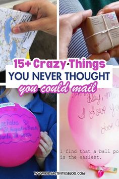 a collage of photos with balloons and writing on them that says, 15 crazy things you never thought you could add