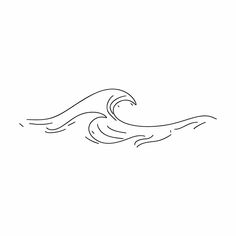 Two Waves Tattoo Simple, Wave Tattoo Cover Up Ideas, Ocean Tattoos Linework, Ocean Outline Drawing, Detailed Wave Tattoo, Sea Waves Tattoo, Oceans Tattoo, Simple Ocean Tattoo, Wave Design Pattern