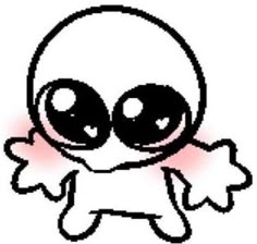 an image of a cartoon character with big eyes and a skull on it's chest